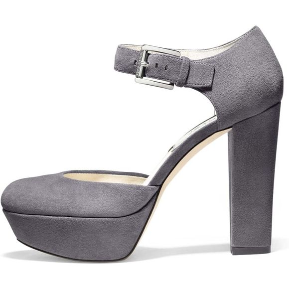 Michael Michael Kors Haven Ankle Strap Dark Slate Suede Platform SZ 10M:NWOT - Picture 16 of 16